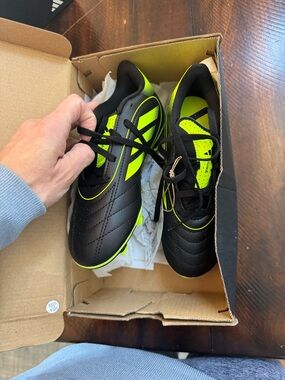NEW Black and Neon Green Boys Cleats